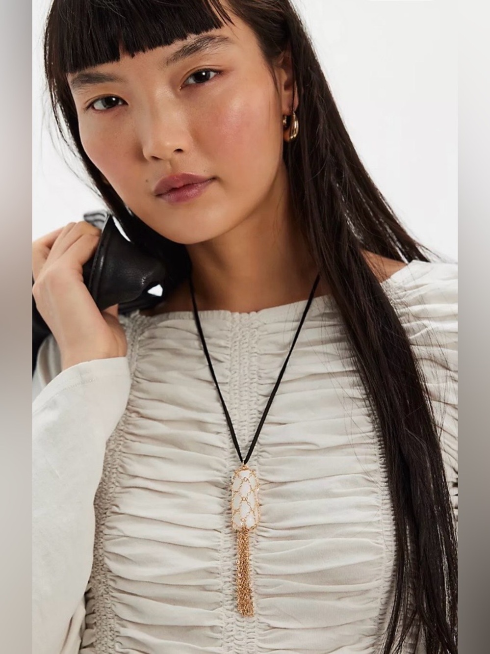 NWOT Free People Keepsake Pendant Semi Precious Stone Necklace